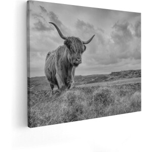 Artaza Canvas Schilderij Hooglander - 50x40 cm - Muurdecoratie Natuur - Wanddecoratie Woonkamer - Kamer Accessoires
