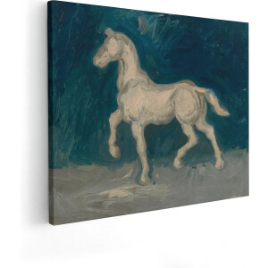 Artaza Canvas Schilderij Paard Van Gogh - 100x80 cm - Groot - Wanddecoratie Dieren - Muurdecoratie Schilderij Paarden - Schilderijen Op Canvas