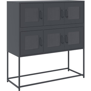 vidaXL - Dressoir - 100,5x39x107 - cm - koudgewalst - staal - antracietkleurig