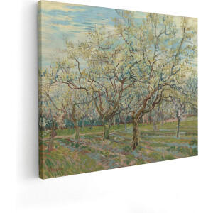 Artaza Canvas Schilderij De Witte Boomgaard - Vincent van Gogh - 100x80 - Groot - Kunst - Wanddecoratie Woonkamer