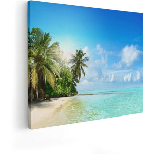 Artaza Canvas Schilderij Tropisch Strand Bij De Licht Blauwe Zee - 50x40 - Foto Op Canvas - Canvas Print