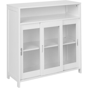 CRABTREE - Glazen vitrinekast - Wit - MDF