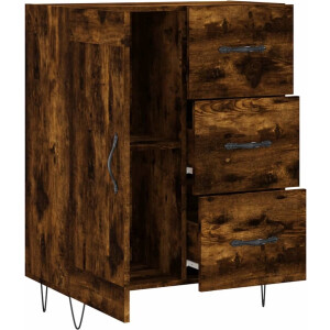The Living Store Dressoir - Gerookt Eiken - 69.5 x 34 x 90 cm