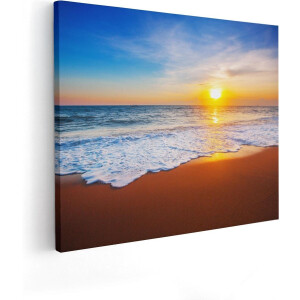 Artaza Canvas Schilderij Strand En Zee Tijdens Zonsondergang - 50x40 - Foto Op Canvas - Canvas Print