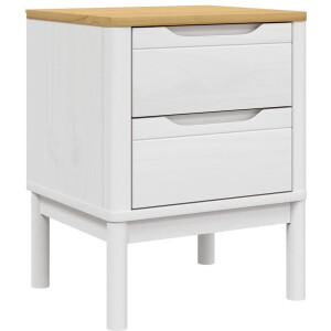 vidaXL - Nachtkastje - 45x39x57 - cm - massief - grenenhout - wit