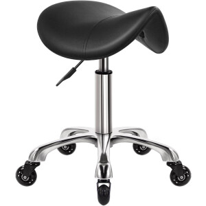 White-Label® Zadelkruk op Wielen - Kapperskruk Ergonomisch - Tabouret