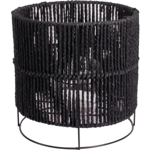 Gusta - Lantaarn van Touw - Zwart - ø22x22cm