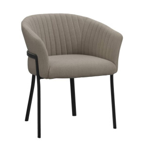 2e Halve Prijs Leen Bakker - Eetkamerstoel Luigi - Zand - Stof - Beige - 60x63x73 Cm