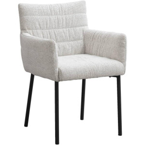 2e Halve Prijs Leen Bakker - Eetkamerstoel Mees - Stof - Beige - 60.5x62x86.5 Cm