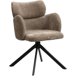 2e Halve Prijs Leen Bakker - Eetkamerstoel Coco - Stof - Taupe - 63x61x87 Cm