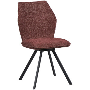2e Halve Prijs Leen Bakker - Eetkamerstoel Raffy - Wijn - Stof - Rood - 50x60x90 Cm