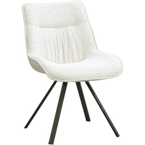 2e Halve Prijs Leen Bakker - Eetkamerstoel Gijs - Licht - Stof - Grijs - 56x65x84 Cm