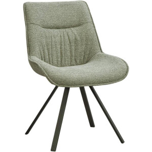 2e Halve Prijs Leen Bakker - Eetkamerstoel Gijs - Stof - Groen - 56x65x84 Cm