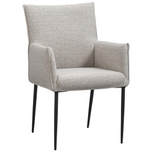 Leen Bakker - Eetkamerstoel Teun - Lichgtrijs - Stof - Grijs - 58.5x64x91.5 Cm