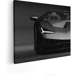 Artaza Canvas Schilderij Zwarte Sportwagen Auto - 50x40 - Foto Op Canvas - Canvas Print