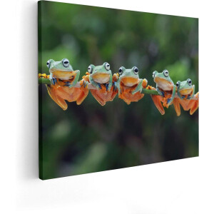 Artaza Canvas Schilderij Kikker - 100x80 cm - Groot - Wanddecoratie Dieren - Muurdecoratie Natuur - Schilderijen Op Canvas