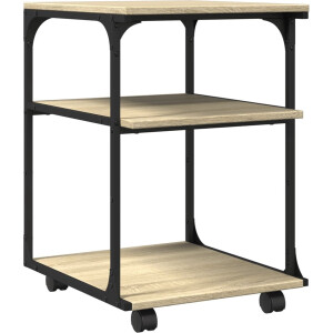 vidaXL - Printerkastje - 3-laags - 43x48x64 - cm - bewerkt - hout - sonoma - eiken