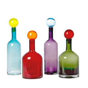 POLSPOTTEN Bubbles & Bottles Multi Karaffen Set van 4
