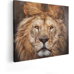 Artaza Canvas Schilderij Leeuw - Leeuwenkop - Kleur - 100x80 - Groot - Foto Op Canvas - Canvas Print