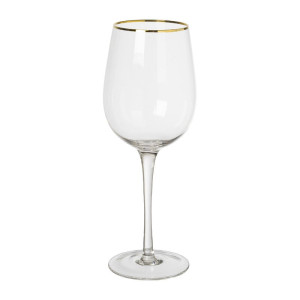 Wijnglas gouden rand - transparant - 380 ml