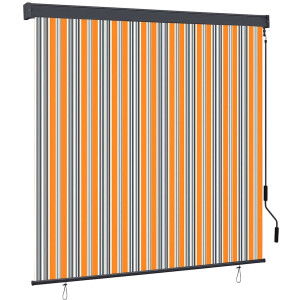 vidaXL - Rolgordijn - Geel - en - Blauw - 180 - x - 250 - cm - Stof - en - Aluminium