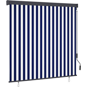 vidaXL - Rolgordijn - voor - buiten - 160x250 - cm - blauw - en - wit