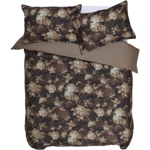 M.M Linen Desdemona Dekbedovertrek - Tweepersoons - 200x200/220 cm - Bruin