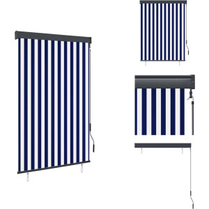 vidaXL tuinrolgordijn - Verticale zonwering - 120 x 250 cm - Blauw en wit - Jaloezie