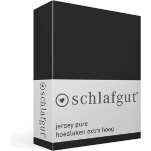 schlafgut Jersey Pure hoeslaken extra hoog - L - 140x200 - 160x220 799 Off-Black