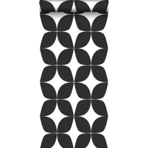 ESTAhome behang grafisch motief zwart wit - 0,53 x 10,05 m - 139101
