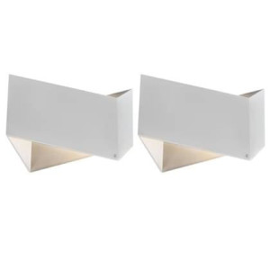 QAZQA Set van 2 design wandlampen wit - Fold