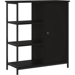 vidaXL - Dressoir - 70x30x80 - cm - bewerkt - hout - zwart