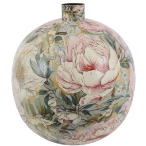 Countryfield Vaas Peony metaal L43B43H49CM roze/wit