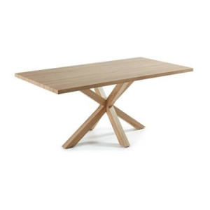 Kave Home - Argo tafel 200 cm natuurlijke melamine hout effect benen