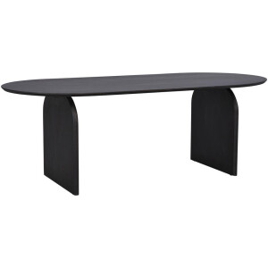 Leen Bakker - Eettafel Bella - Mokka - 75x220x100 Cm - Mangohout - Zwart