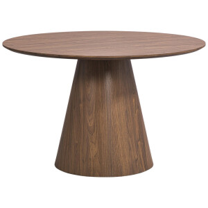 Leen Bakker - Eettafel Louis - Walnoot - Ø120 Cm - MDF - Bruin