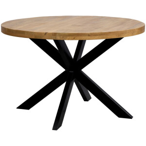 20% korting - Leen Bakker - Eettafel Travis Rond - Ø120 Cm - Mangohout - Bruin
