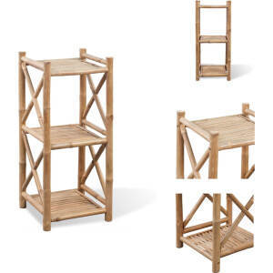 vidaXL Staande Plank - Staande Planken - Badkamerschap - Display Schap - Rek 3-laags vierkant bamboe