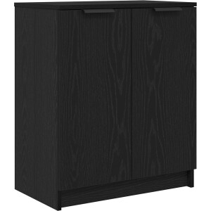 vidaXL - Schoenenkast - met - plank - Zwart - Eiken - 59 - x - 35 - x - 70 - cm - Bewerkt - hout