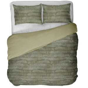 Kayori Mina Dekbedovertrek - Extra breed - 260x200/220 cm - Olijfgroen