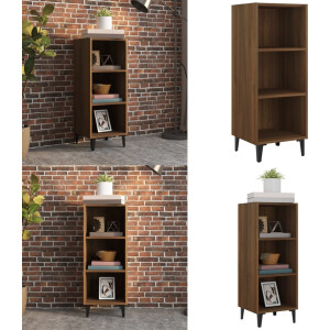 vidaXL Dressoir 34,5x32,5x90 cm bewerkt hout bruin eikenkleur - Dressoir - Dressoirs - Kast - Wandkast