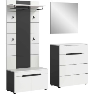 Canu kledingkastcombinatie wit NB Basaltgrijs NB - 37x175x190cm