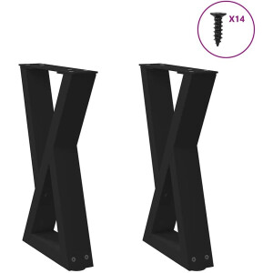 vidaXL - Salontafelpoten - 2 - st - 28x(42-43,3) - cm - staal - zwart