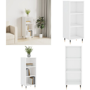 vidaXL Dressoir 34,5x32,5x90 cm bewerkt hout hoogglans wit - Dressoir - Dressoirs - Kast - Wandkast