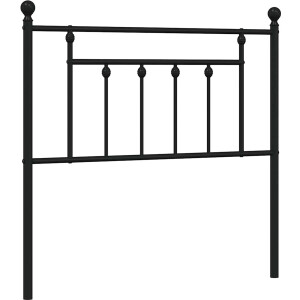 vidaXL - Vervangend - hoofdbord - 90 - cm - metaal - zwart