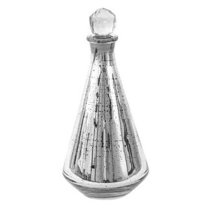 Clayre & Eef Decoratie Fles Ã 12x26 cm Zilverkleurig Glas