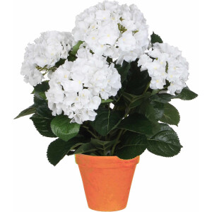 Kunstplant Hortensia Wit - H 45cm - Terra sierpot - Mica Decorations