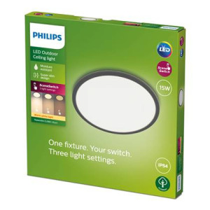 Philips SuperSlim Plafondlamp - Zwart