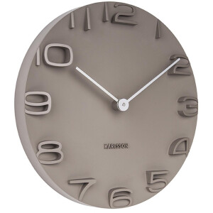 Karlsson Wandklok On The Edge - Warm Grijs met chromen wijzers - Ø42cm - Scandinavisch