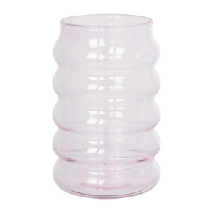 Drinkglas bubbel - roze - ø8x13 cm